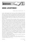 GEEN APARTHEID!