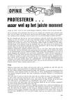 PROTESTEREN . . . maar wel op het juiste moment