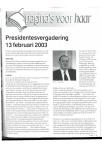 Presidentesvergadering  13 februari 2003