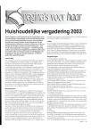 Huishoudelijke vergadering 2003