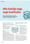 Wie Calvijn zegt, zegt Institutie